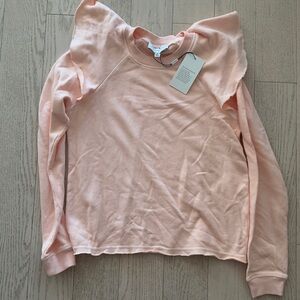 NWT Something Navy Peach Sweatshirt with Shuffles